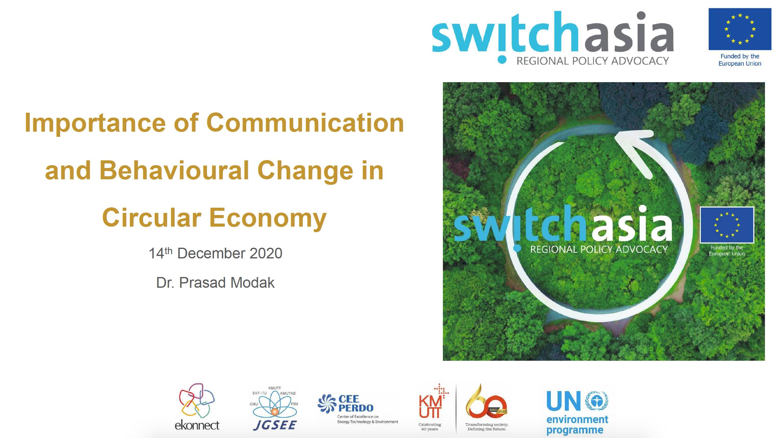 Importance of Communication and Behavioural Change in Circular Economy