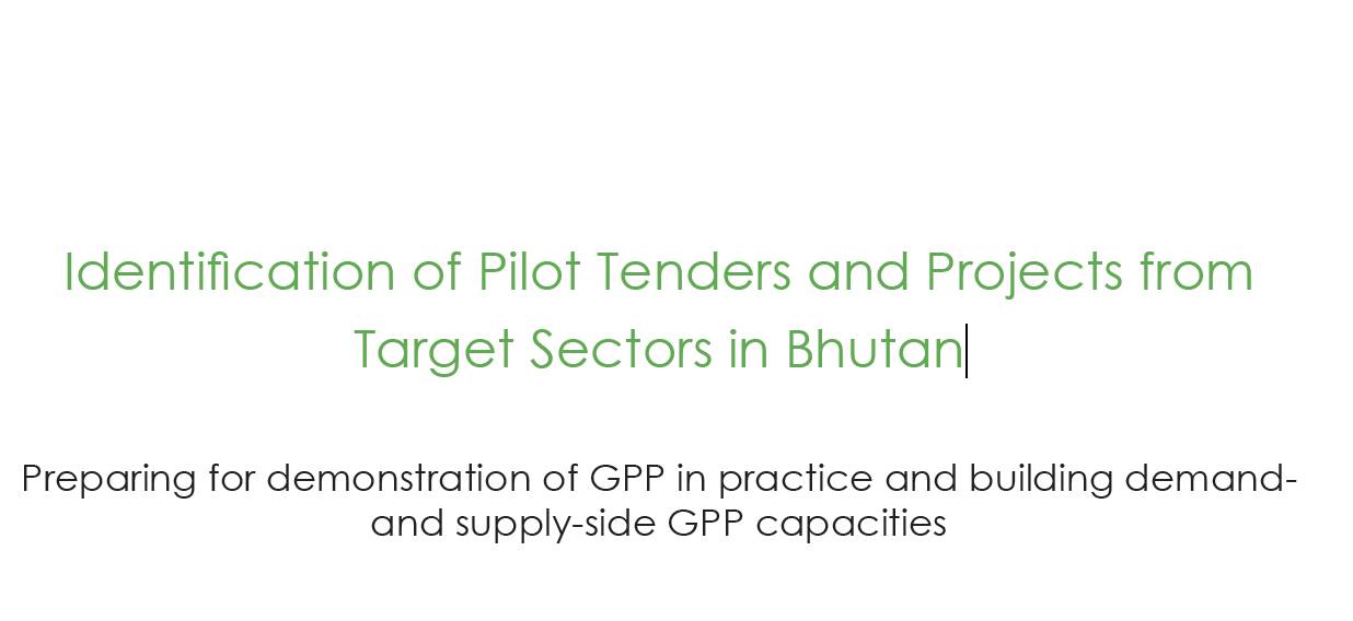 Identification of Pilot Tenders and Projects from Target Sectors in Bhutan
