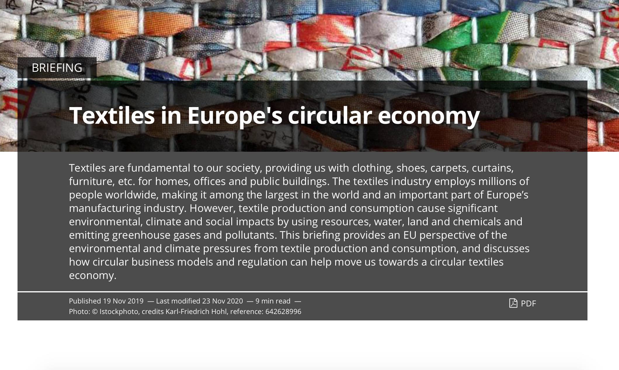 Textiles in Europe's Circular Economy