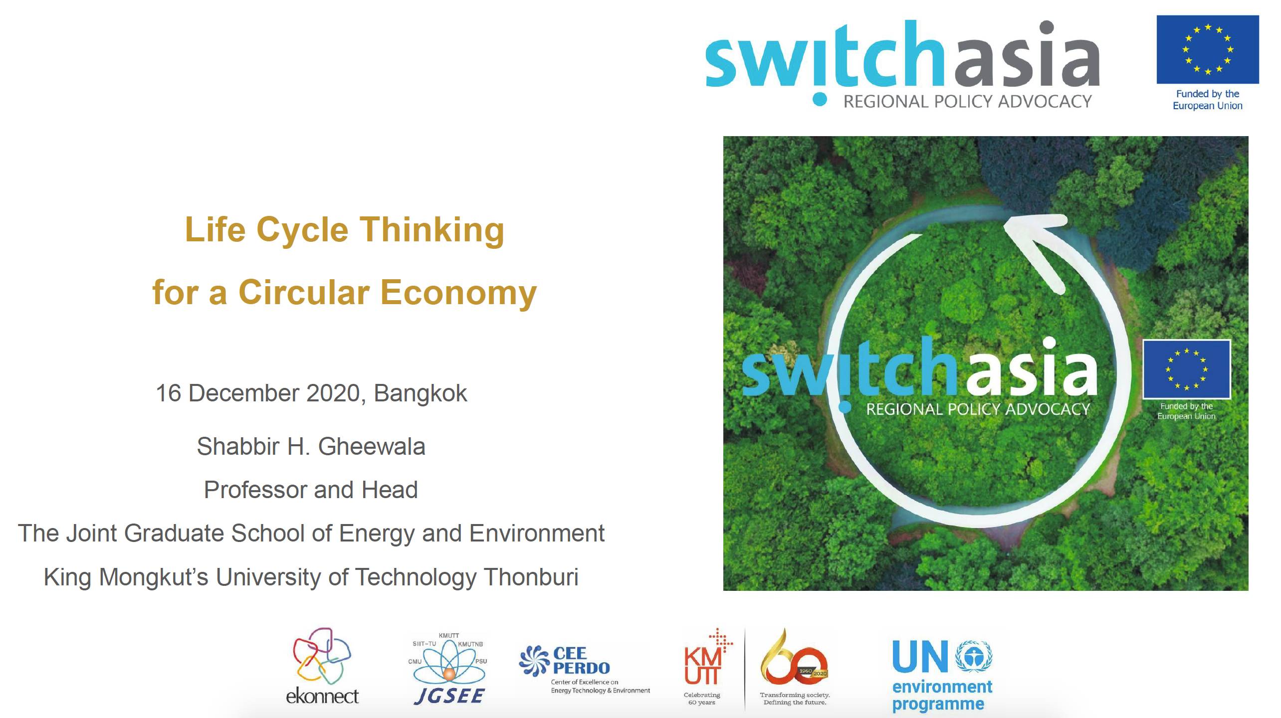 Life Cycle Thinking for a Circular Economy