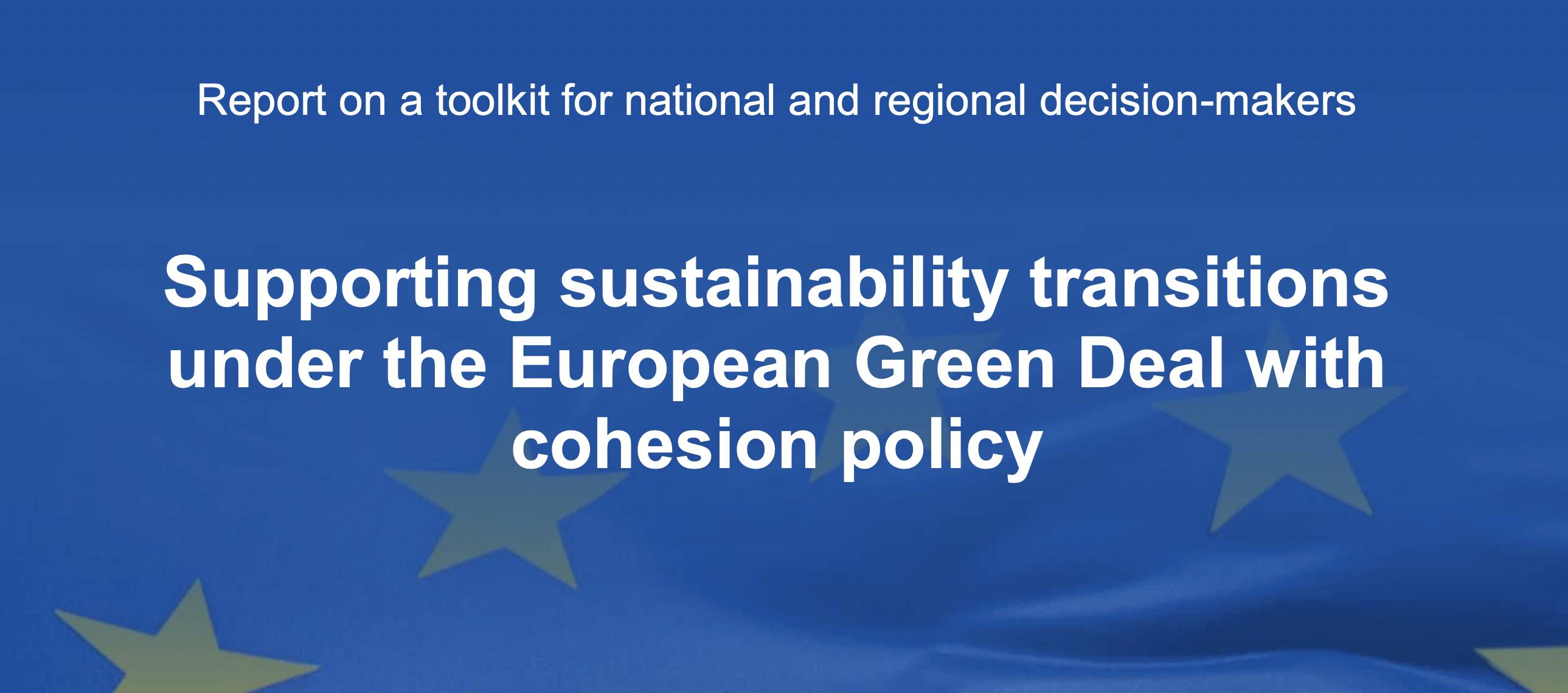 Supporting sustainability transitions under the European Green Deal with cohesion policy