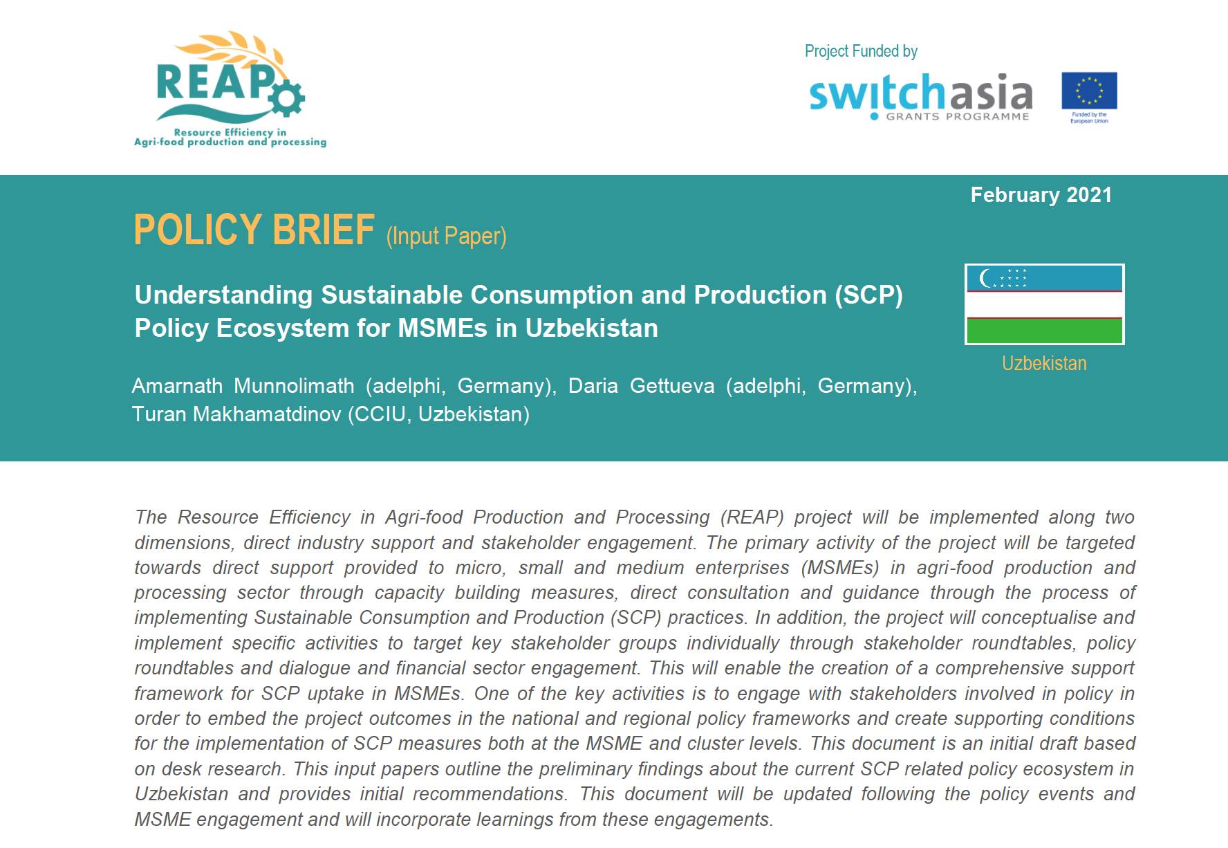 Understanding SCP Policy Ecosystem for MSMEs in Uzbekistan