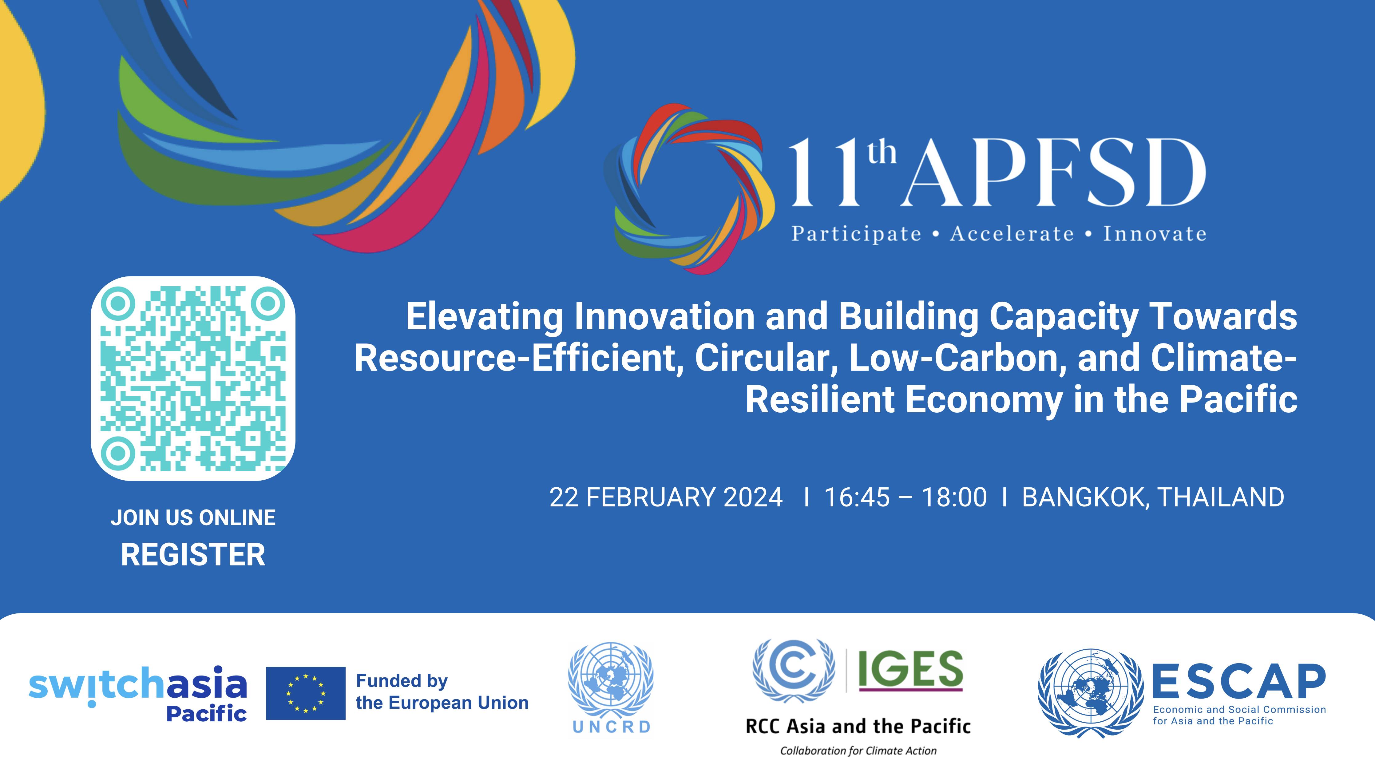 Elevating Innovation and Building Capacity Towards Resource-Efficient, Circular, Low-Carbon, and Climate-Resilient Economy in the Pacific